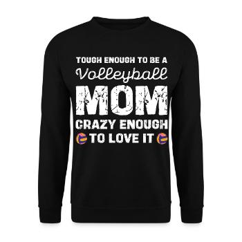 Volleyball Mama Mutig Und Liebt Es - Unisex Pullover - Schwarz - Vorne - Alina (178cm) & Michal (187cm)
