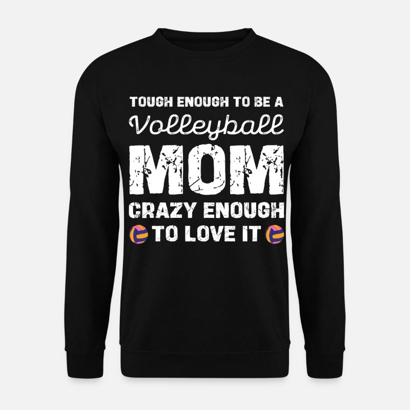 Volleyball Mama Mutig Und Liebt Es - Unisex Pullover - Schwarz