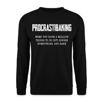 Procrastinating Baking Motif - Unisex Sweatshirt - black - Front - Alina (178cm) & Michal (187cm)