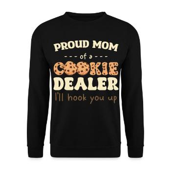 Stolze Mama eines Cookie-Verkäufers - Unisex Pullover - Schwarz - Vorne - Alina (178cm) & Michal (187cm)