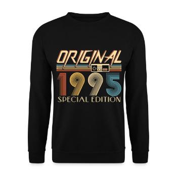 Gamer 30th Birthday 30th Anniversary Original 1995 - Unisex Sweatshirt - black - Front - Alina (178cm) & Michal (187cm)