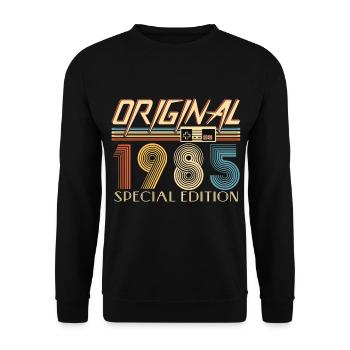 Gamer 40th Birthday 40th Anniversary Original 1985 - Unisex Sweatshirt - black - Front - Alina (178cm) & Michal (187cm)