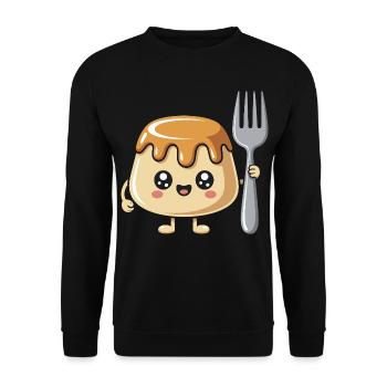 Pudding with fork - Unisex Sweatshirt - black - Front - Alina (178cm) & Michal (187cm)
