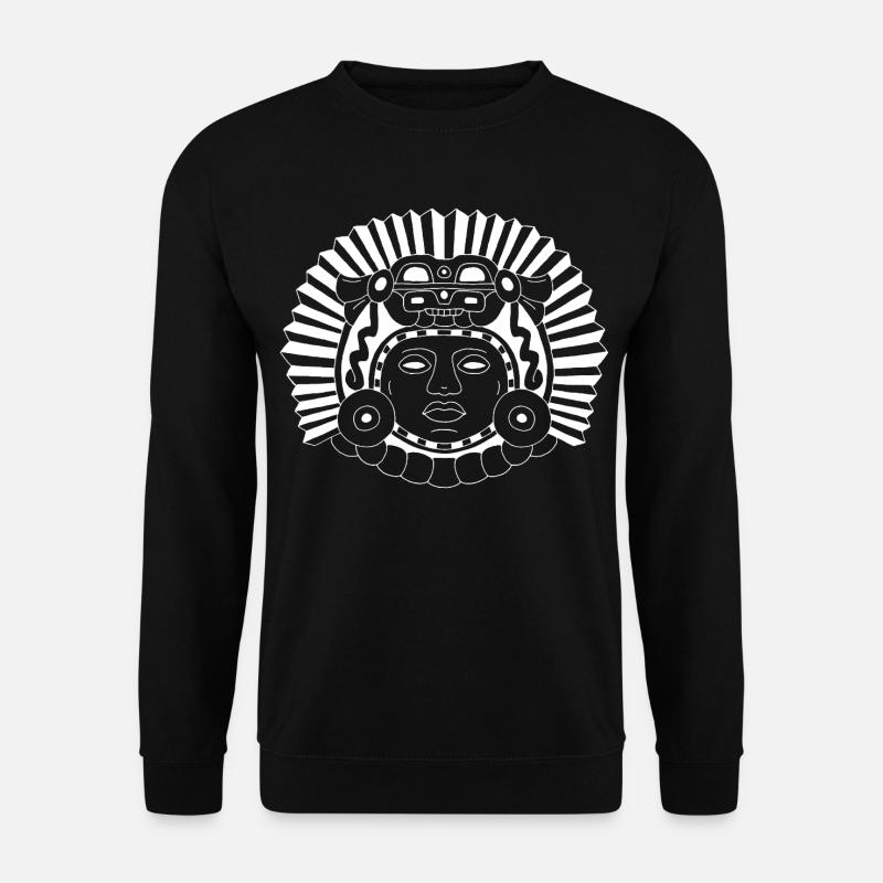 Aztekischer Drachenkönig (Weiß) - Unisex Pullover - Schwarz