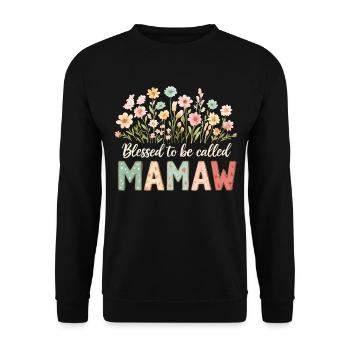 Gesegnet Mamaw genannt zu werden - Unisex Pullover - Schwarz - Vorne - Alina (178cm) & Michal (187cm)