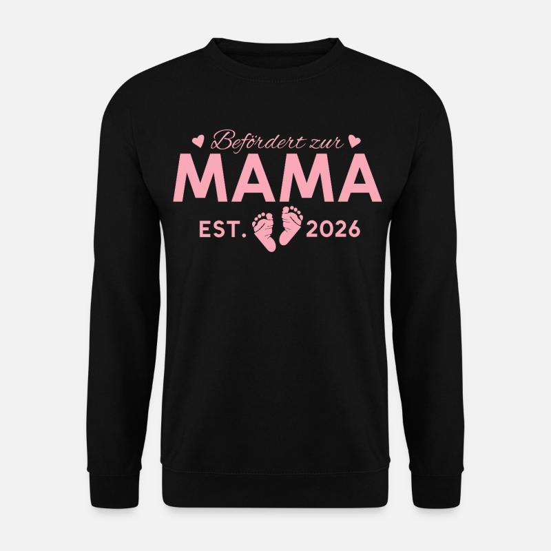 Befördert zur Mama 2026 Mutterschaft - Unisex Pullover - Schwarz