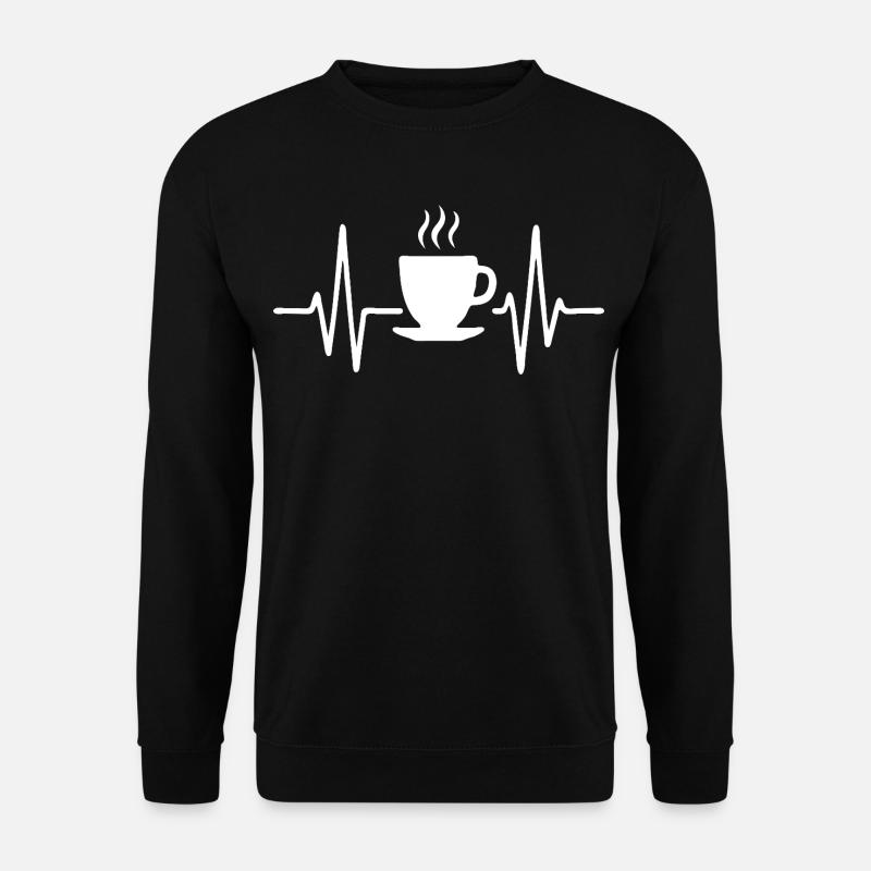 Broken Heart Coffee Cup Minimalist Line Design - Unisex Sweatshirt - black