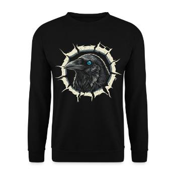 Corbeau gothique sortant de la fissure - Corbeau - Sweat-shirt Unisexe - noir - Devant - Alina (178cm) & Michal (187cm)