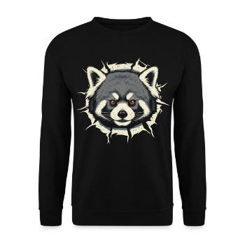 Cute Red Panda Peeking Out Crack - Unisex Sweatshirt - black - Front - Alina (178cm) & Michal (187cm)