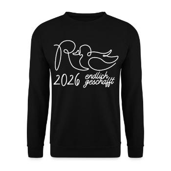 Pension une ligne - 2026 Enfin terminé - Sweat-shirt Unisexe - noir - Devant - Alina (178cm) & Michal (187cm)