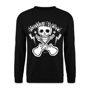 Guitar Rebel - Patchstyle - Unisex Sweatshirt - black - Front - Alina (178cm) & Michal (187cm)