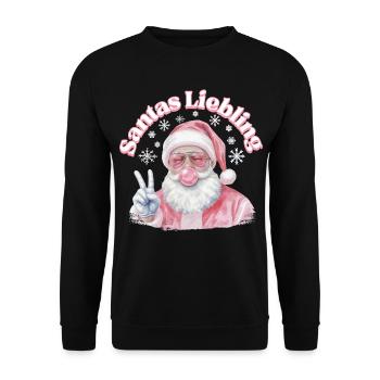Santa's Lieblinge Pink Weihnacht - Unisex Pullover - Schwarz - Vorne - Alina (178cm) & Michal (187cm)