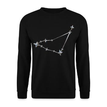 Sternenreihe Konstellation Design - Unisex Pullover - Schwarz - Vorne - Alina (178cm) & Michal (187cm)