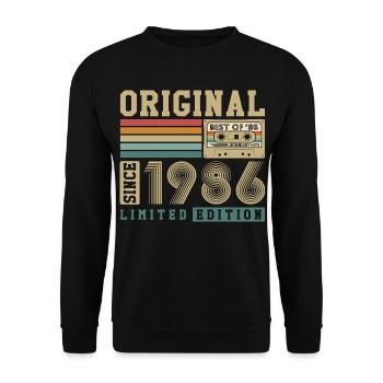 Original 1986 Vintage Vintage Anniversaire Rétro - Sweat-shirt Unisexe - noir - Devant - Alina (178cm) & Michal (187cm)