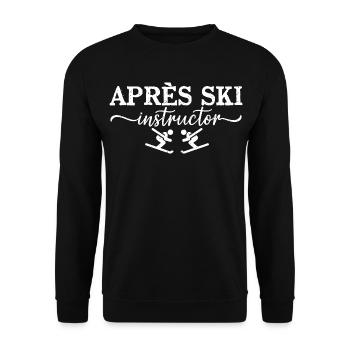 Après Ski Instructor Skilehrer Party - Unisex Pullover - Schwarz - Vorne - Alina (178cm) & Michal (187cm)