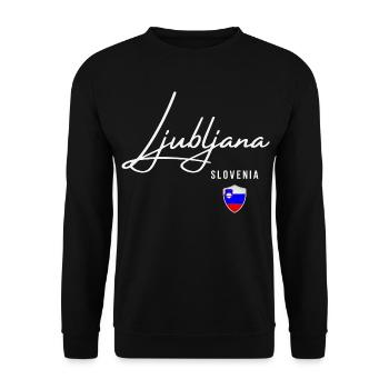 Ljubljana Slovenia, minimalist elegant design - Unisex Sweatshirt - black - Front - Alina (178cm) & Michal (187cm)