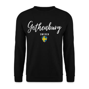 Göteborg, Schweden, elegantes Design - Unisex Pullover - Schwarz - Vorne - Alina (178cm) & Michal (187cm)