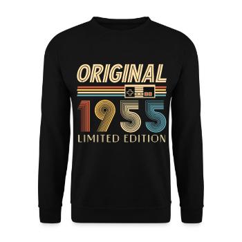 Gamer 70th Birthday 70th Anniversary Original 1955 - Unisex Sweatshirt - black - Front - Alina (178cm) & Michal (187cm)