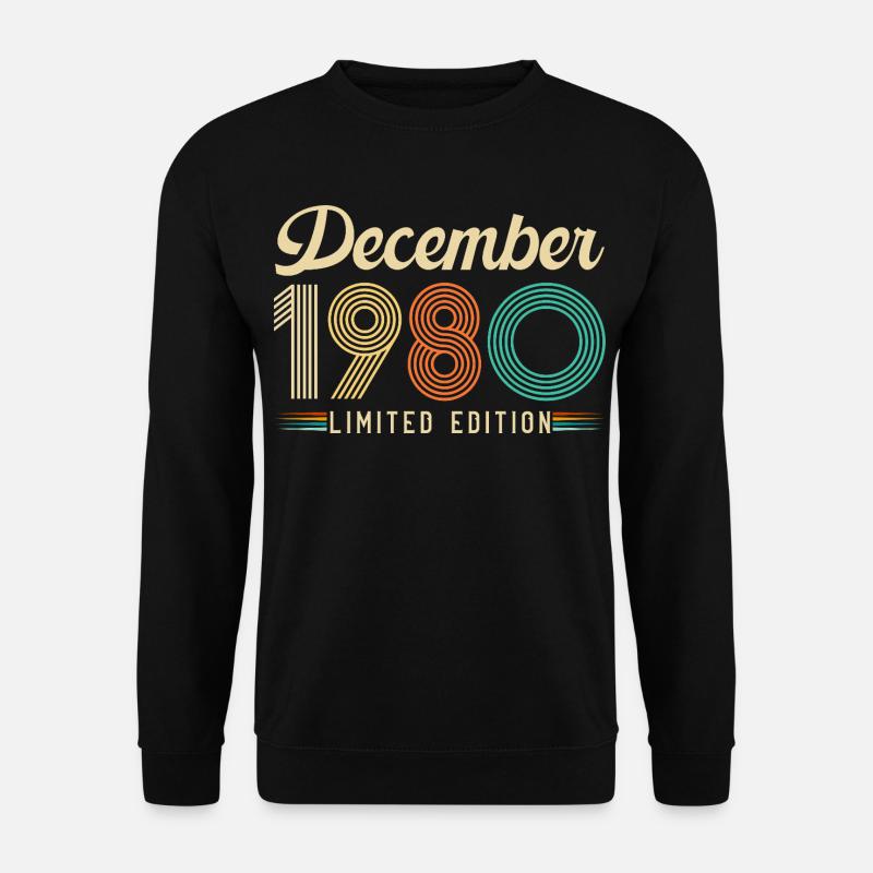 Dezember 1980 Retro Vintage Geburtstagsgeschenk - Unisex Pullover - Schwarz