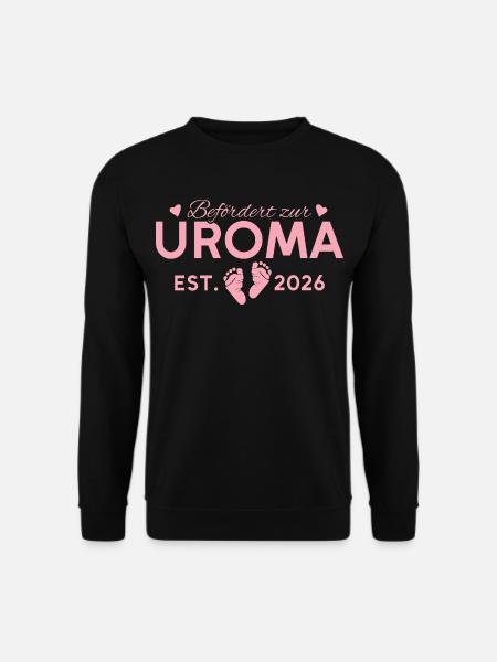 Befördert zur Uroma 2026 Urgroßmutter - Unisex Pullover - Schwarz