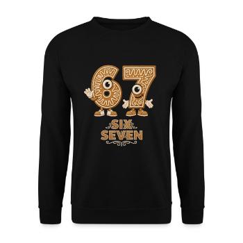 Funny 6 7 Christmas Meme Santa Saying Shirt - Unisex Sweatshirt - black - Front - Alina (178cm) & Michal (187cm)