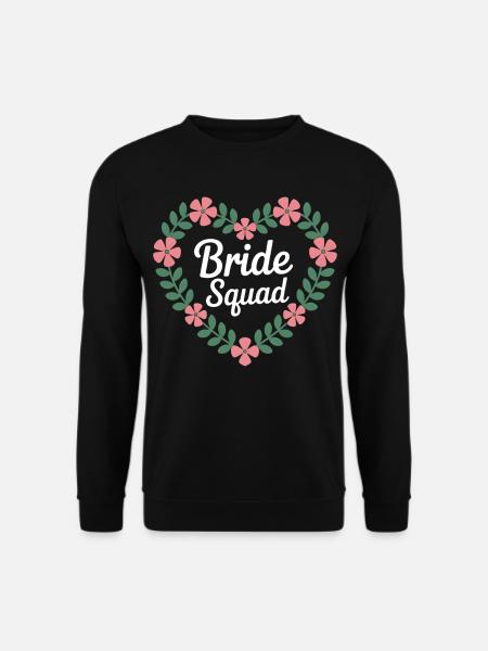 Bride Squad Blumenherz - Unisex Pullover - Schwarz