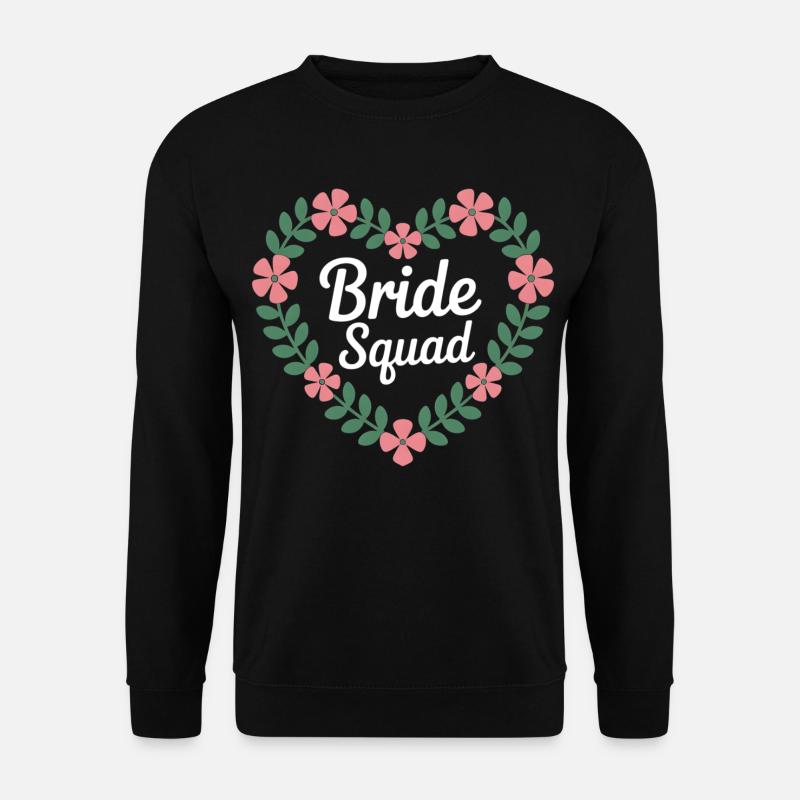 Bride Squad Flower Heart - Unisex Sweatshirt - black
