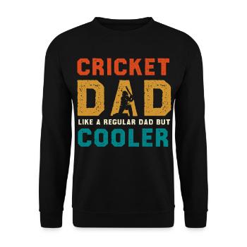 Cricket Dad Cooler - Unisex Sweatshirt - black - Front - Alina (178cm) & Michal (187cm)