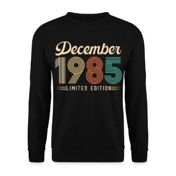 40 Ans Anniversaire Cadeau Né en Décembre 1985 - Sweat-shirt Unisexe - noir - Devant - Alina (178cm) & Michal (187cm)