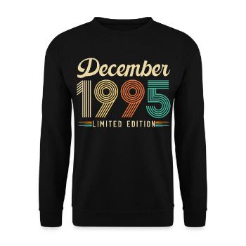 30 Ans Anniversaire Cadeau Né en Décembre 1995 - Sweat-shirt Unisexe - noir - Devant - Alina (178cm) & Michal (187cm)