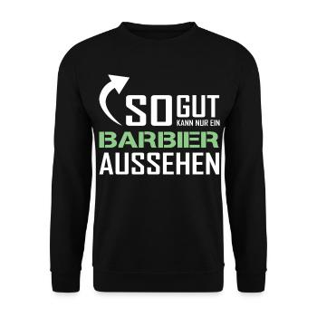 Seul un barbier peut être aussi beau - Sweat-shirt Unisexe - noir - Devant - Alina (178cm) & Michal (187cm)