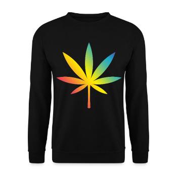 Cannabis / Marijuana / Hemp (Rainbow / History) - Unisex Sweatshirt - black - Front - Alina (178cm) & Michal (187cm)