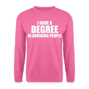 Diplômé(e) en évitement des gens - Sweat-shirt Unisexe - rose - Devant