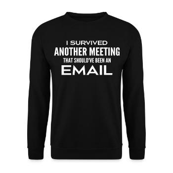 I survived a meeting that should have been a meeting - Unisex Sweatshirt - black - Front - Alina (178cm) & Michal (187cm)