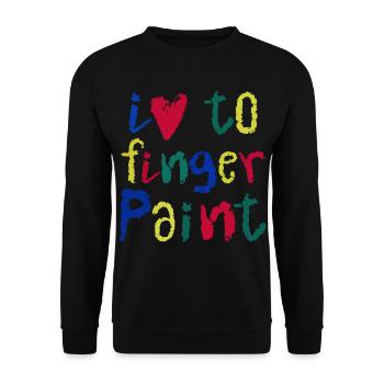 I Love Finger Paints | Painting Fun Design Kids - Unisex Sweatshirt - black - Front - Alina (178cm) & Michal (187cm)