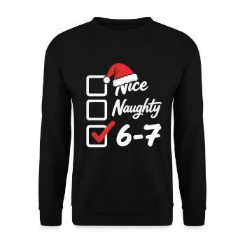 6 7 Checklist Christmas Funny Gift - Unisex Sweatshirt - black - Front - Alina (178cm) & Michal (187cm)
