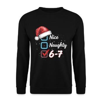 Nice Naughty 6-7 - Unisex Sweatshirt - black - Front - Alina (178cm) & Michal (187cm)
