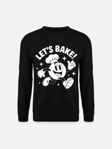 Baking with cheerful cartoon baker - Unisex Sweatshirt - black