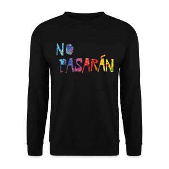 No Pasaran - Unisex Sweatshirt - black - Front - Alina (178cm) & Michal (187cm)
