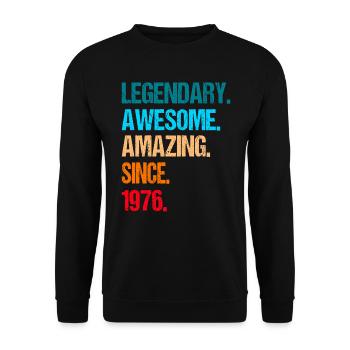 50 anniversaires Légendaire Incroyable Incroyable Depuis 1975 - Sweat-shirt Unisexe - noir - Devant - Alina (178cm) & Michal (187cm)