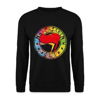 No Pasaran 161 - Unisex Sweatshirt - black - Front - Alina (178cm) & Michal (187cm)
