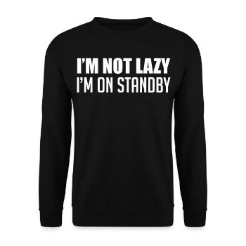 Je ne suis pas paresseux(se), je suis en veille - Sweat-shirt Unisexe - noir - Devant - Alina (178cm) & Michal (187cm)