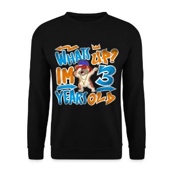 Graffiti du 3ème anniversaire - Sweat-shirt Unisexe - noir - Devant - Alina (178cm) & Michal (187cm)