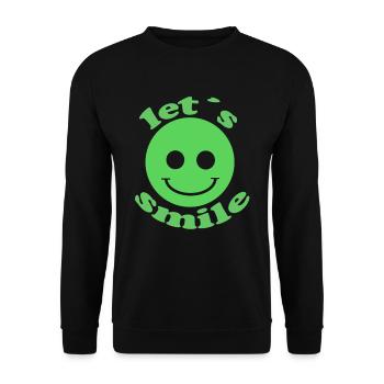 Let´s Smile - Unisex Pullover - Schwarz - Vorne - Alina (178cm) & Michal (187cm)