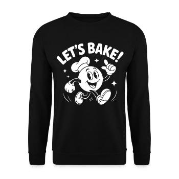 Lets Bake Cartoon Backen Mascot - Unisex Pullover - Schwarz - Vorne - Alina (178cm) & Michal (187cm)