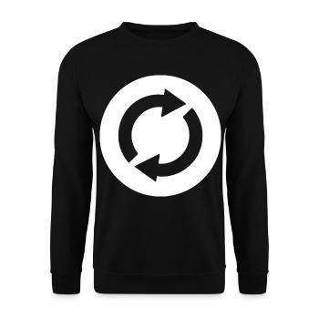 Wiederholungs Silhouetten Piktogramm Design - Unisex Pullover - Schwarz - Vorne - Alina (178cm) & Michal (187cm)
