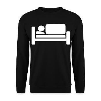 Cooles Bett Silhouetten Piktogramm Design - Unisex Pullover - Schwarz - Vorne - Alina (178cm) & Michal (187cm)