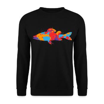 Colorful Zander Angler Design Zander Fishing Fishing - Unisex Sweatshirt - black - Front - Alina (178cm) & Michal (187cm)
