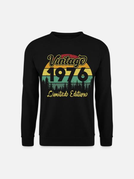 Vintage 1976 Jahrgang Geburtstag Geschenk Retro - Unisex Pullover - Schwarz
