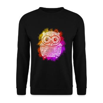 Zentangle Owl - Unisex Sweatshirt - black - Front - Alina (178cm) & Michal (187cm)